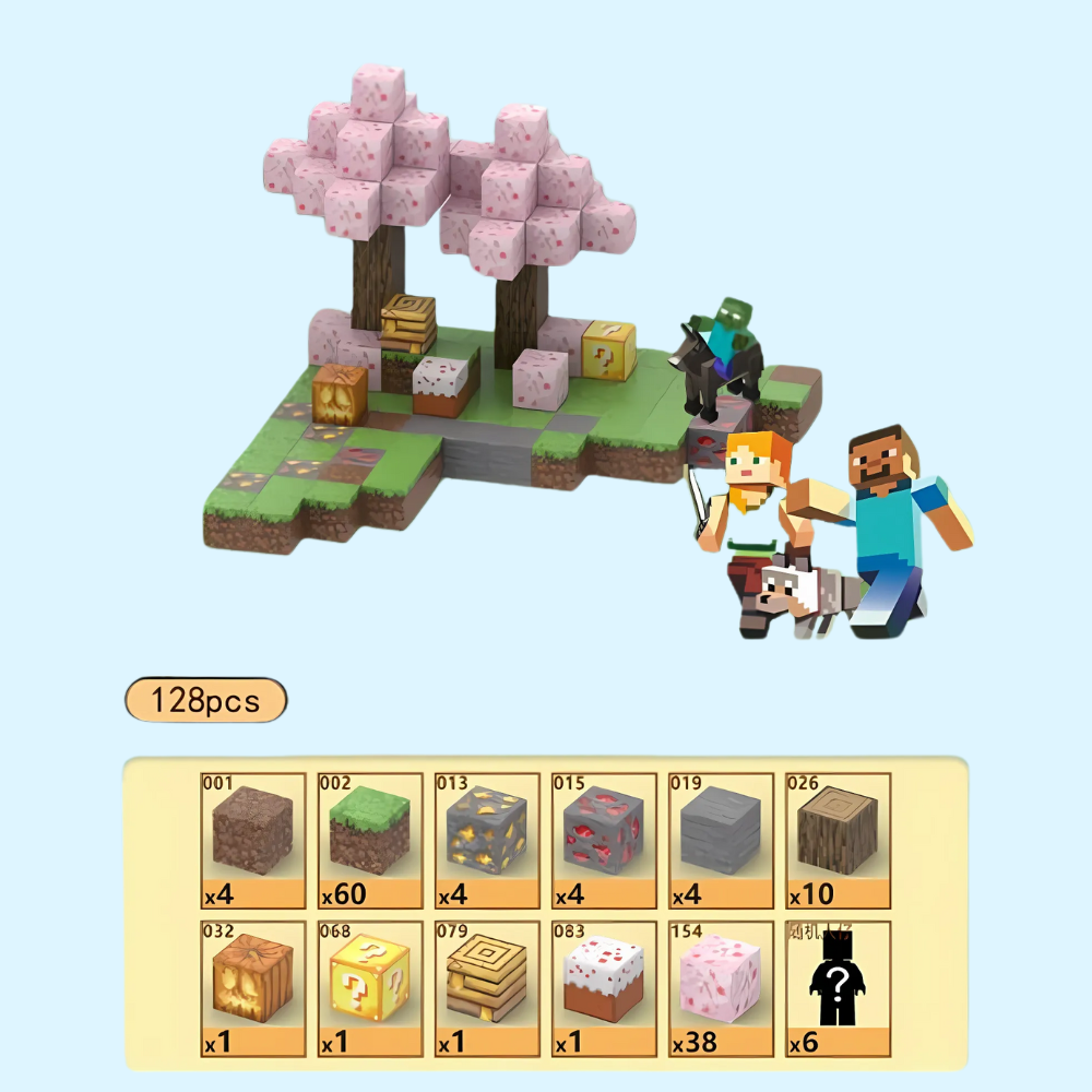 MineBloks™ Sakura Edition – 128pcs Building Set